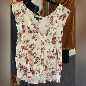 American Eagle ruffled tank size small